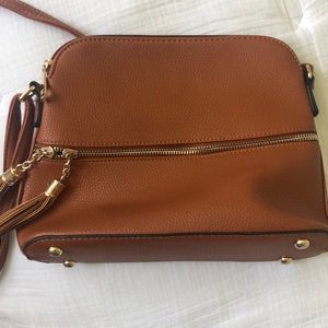 Brown, Faux leather purse